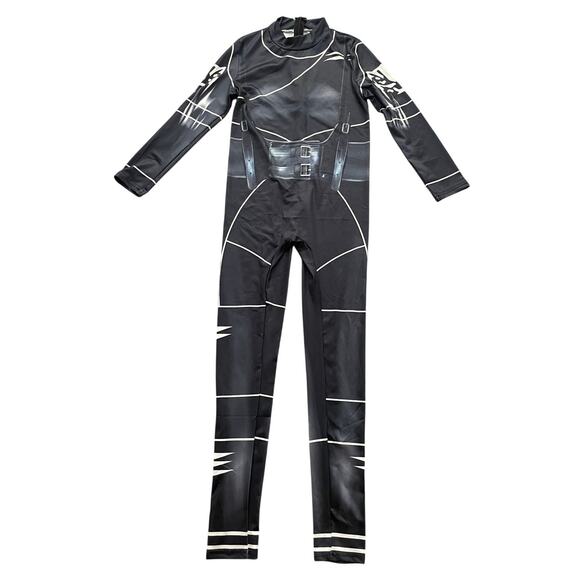 New Wednesday Addams Girls S/ 6-7 Yrs Black Jumpsuit Uniform Halloween Costume - Picture 1 of 10